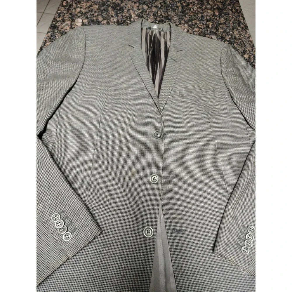 Dolce & Gabbana Gold Mens Blazer 3 Button Micro Houndstooth Sport Coat Italy